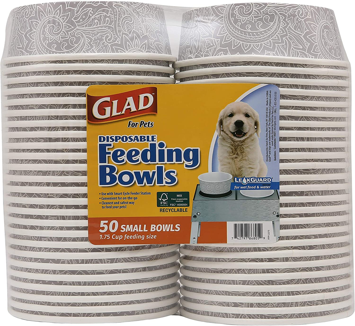 Disposable Dog Bowls | "When You Really Can't Be Bothered" | 50 Pack Leakproof FSC-Certified Paper Travel Feeding Bowls
