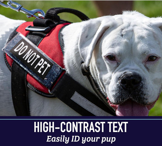 Service Dog Patches for Harness | Patches for Dog Harness or Vest | Do Not Pet Patch, Dog in Training, Service Dog, Emotional Support | Removable Hook and Loop Embroidered Patches
