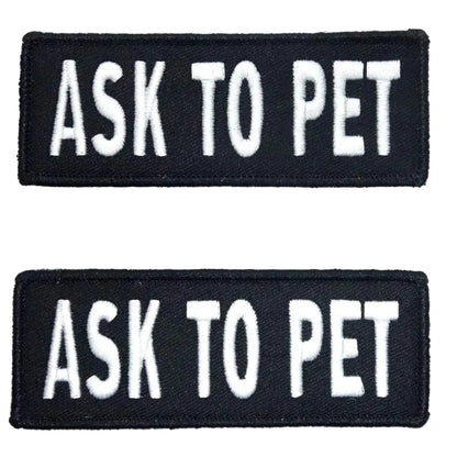 Service Dog Patches for Harness | Patches for Dog Harness or Vest | Do Not Pet Patch, Dog in Training, Service Dog, Emotional Support | Removable Hook and Loop Embroidered Patches