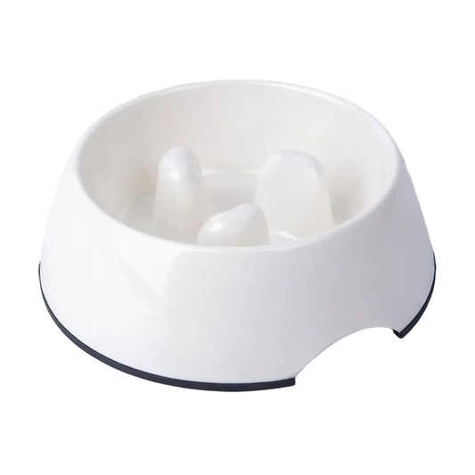 Slow Feeder Dog Bowl Cat Bowl 1/2 Cup Slow Feeding Dog Bowl for Small Medium Breed anti Gulping Healthy Eating Interactive Bloat Stop Fun Alternative Non Slip Puzzle Dog Food Bowl, White